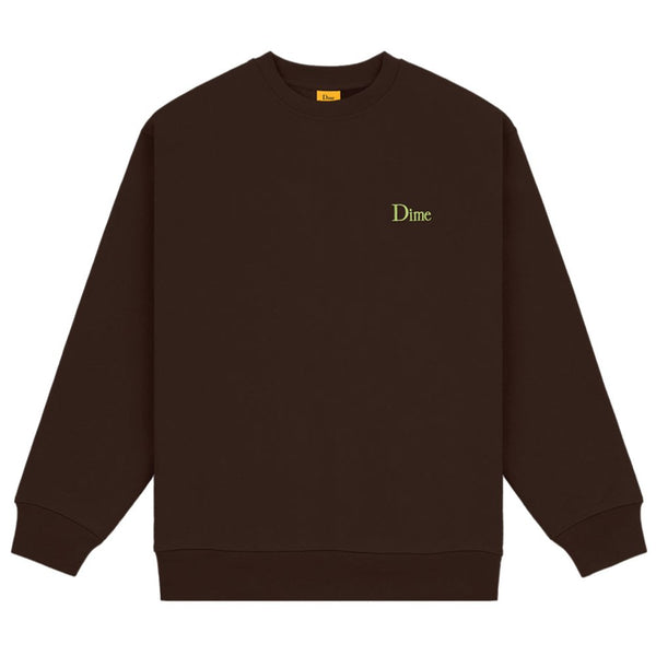Dime Classic Small Logo Crewneck Sweatshirt - Deep Brown - Streetart.fr